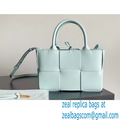 Bottega Veneta Mini intreccio leather arco tote bag with detachable strap Pale Blue - Click Image to Close