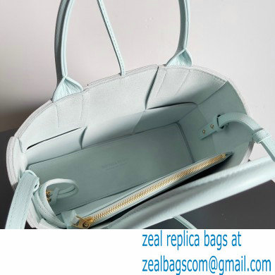 Bottega Veneta Mini intreccio leather arco tote bag with detachable strap Pale Blue