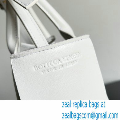 Bottega Veneta Mini intreccio leather arco tote bag with detachable strap White