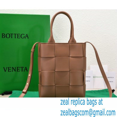 Bottega Veneta Mini intreccio leather cassette tote bag with detachable strap Brown