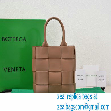 Bottega Veneta Mini intreccio leather cassette tote bag with detachable strap Brown