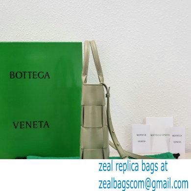 Bottega Veneta Mini intreccio leather cassette tote bag with detachable strap Light Green