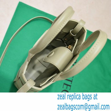 Bottega Veneta Mini intreccio leather cassette tote bag with detachable strap Light Green