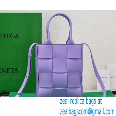 Bottega Veneta Mini intreccio leather cassette tote bag with detachable strap Purple