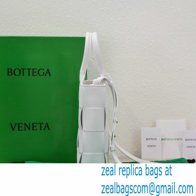 Bottega Veneta Mini intreccio leather cassette tote bag with detachable strap White