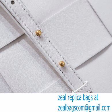 Bottega Veneta Mini intreccio leather cassette tote bag with detachable strap White