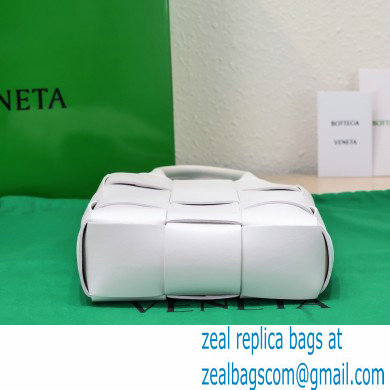 Bottega Veneta Mini intreccio leather cassette tote bag with detachable strap White