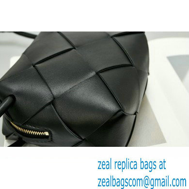 Bottega Veneta Mini intreccio leather cross-body cassette camera bag Black - Click Image to Close