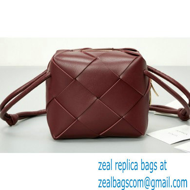 Bottega Veneta Mini intreccio leather cross-body cassette camera bag Burgundy