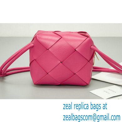 Bottega Veneta Mini intreccio leather cross-body cassette camera bag Fuchsia