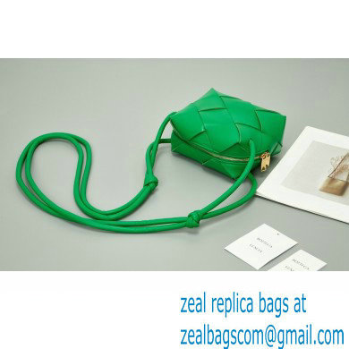 Bottega Veneta Mini intreccio leather cross-body cassette camera bag Green