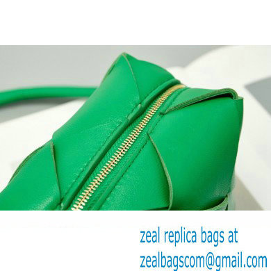 Bottega Veneta Mini intreccio leather cross-body cassette camera bag Green