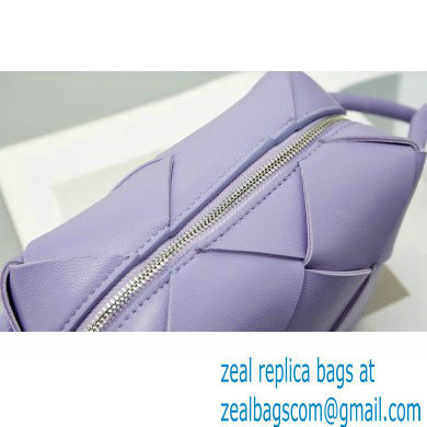 Bottega Veneta Mini intreccio leather cross-body cassette camera bag Purple