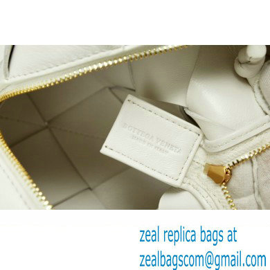 Bottega Veneta Mini intreccio leather cross-body cassette camera bag White