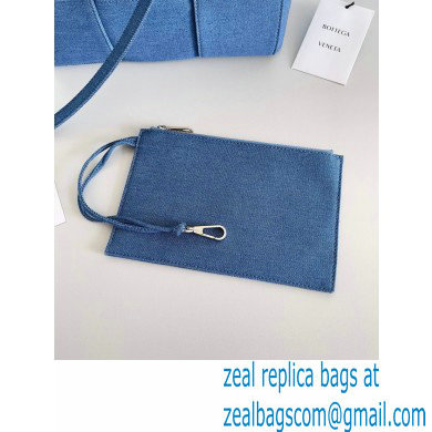 Bottega Veneta Mini intreccio washed denim arco tote bag with detachable strap
