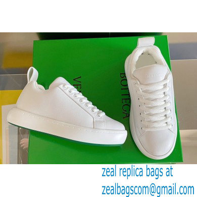 Bottega Veneta Padded leather lace-up pillow Sneakers White/Green 2022 - Click Image to Close