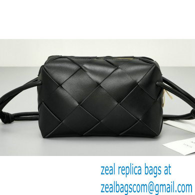 Bottega Veneta Small intreccio leather cross-body cassette camera bag Black - Click Image to Close