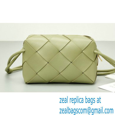 Bottega Veneta Small intreccio leather cross-body cassette camera bag Light Green - Click Image to Close