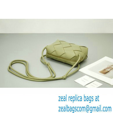 Bottega Veneta Small intreccio leather cross-body cassette camera bag Light Green