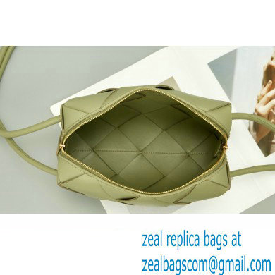 Bottega Veneta Small intreccio leather cross-body cassette camera bag Light Green - Click Image to Close