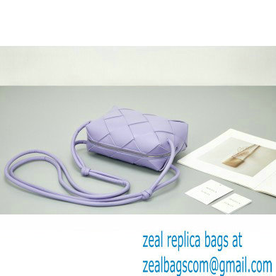 Bottega Veneta Small intreccio leather cross-body cassette camera bag Purple