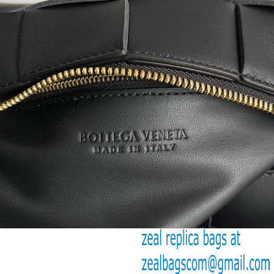 Bottega Veneta brick cassette Intreccio leather shoulder bag Black