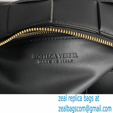 Bottega Veneta brick cassette Intreccio leather shoulder bag Black - Click Image to Close