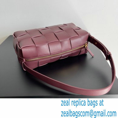 Bottega Veneta brick cassette Intreccio leather shoulder bag Burgundy