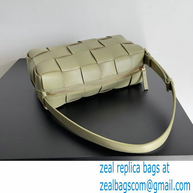 Bottega Veneta brick cassette Intreccio leather shoulder bag Pale Green - Click Image to Close