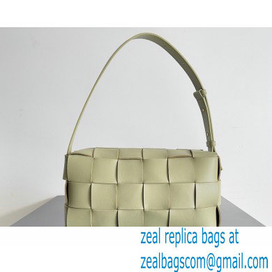 Bottega Veneta brick cassette Intreccio leather shoulder bag Pale Green - Click Image to Close