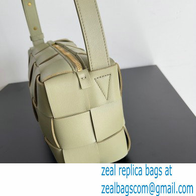 Bottega Veneta brick cassette Intreccio leather shoulder bag Pale Green - Click Image to Close