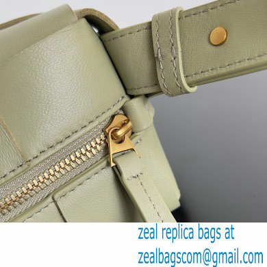 Bottega Veneta brick cassette Intreccio leather shoulder bag Pale Green - Click Image to Close