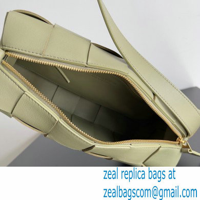 Bottega Veneta brick cassette Intreccio leather shoulder bag Pale Green - Click Image to Close