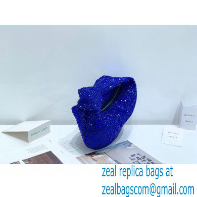 Bottega Veneta mini jodie rhinestone-embellished satin top handle bag Blue