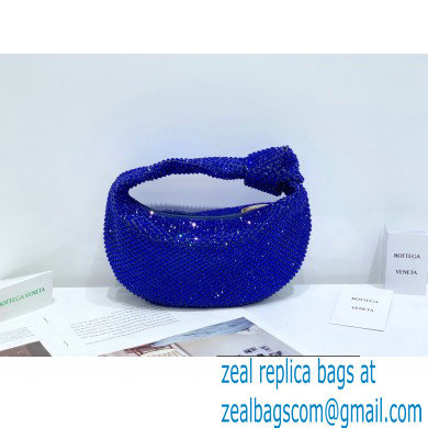 Bottega Veneta mini jodie rhinestone-embellished satin top handle bag Blue - Click Image to Close