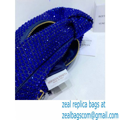 Bottega Veneta mini jodie rhinestone-embellished satin top handle bag Blue