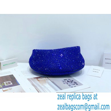 Bottega Veneta mini jodie rhinestone-embellished satin top handle bag Blue - Click Image to Close