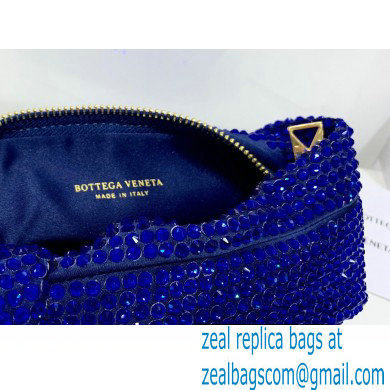 Bottega Veneta mini jodie rhinestone-embellished satin top handle bag Blue - Click Image to Close