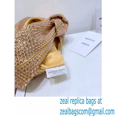 Bottega Veneta mini jodie rhinestone-embellished satin top handle bag Gold