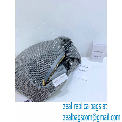 Bottega Veneta mini jodie rhinestone-embellished satin top handle bag Gray