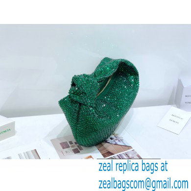 Bottega Veneta mini jodie rhinestone-embellished satin top handle bag Green