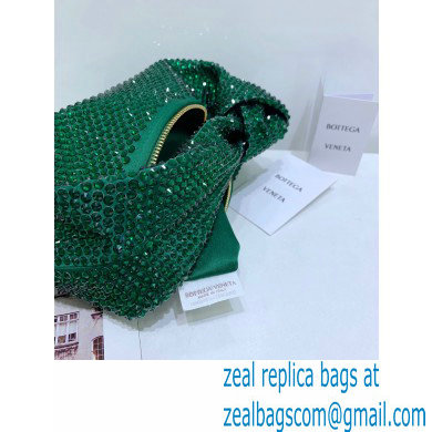 Bottega Veneta mini jodie rhinestone-embellished satin top handle bag Green