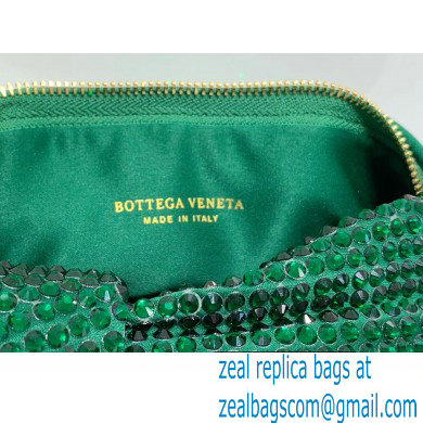 Bottega Veneta mini jodie rhinestone-embellished satin top handle bag Green - Click Image to Close