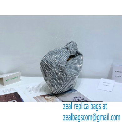 Bottega Veneta mini jodie rhinestone-embellished satin top handle bag Light Gray