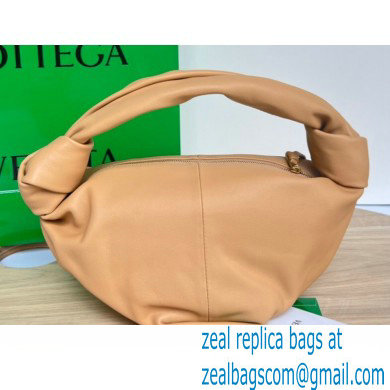 Bottega Veneta mini leather double knot top handle bag Apricot