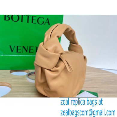 Bottega Veneta mini leather double knot top handle bag Apricot