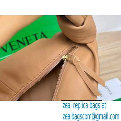 Bottega Veneta mini leather double knot top handle bag Apricot