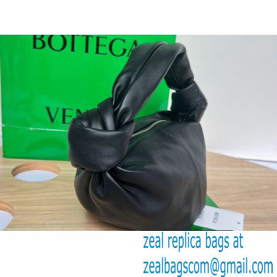 Bottega Veneta mini leather double knot top handle bag Black