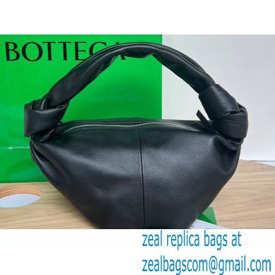 Bottega Veneta mini leather double knot top handle bag Black