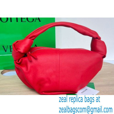 Bottega Veneta mini leather double knot top handle bag Red